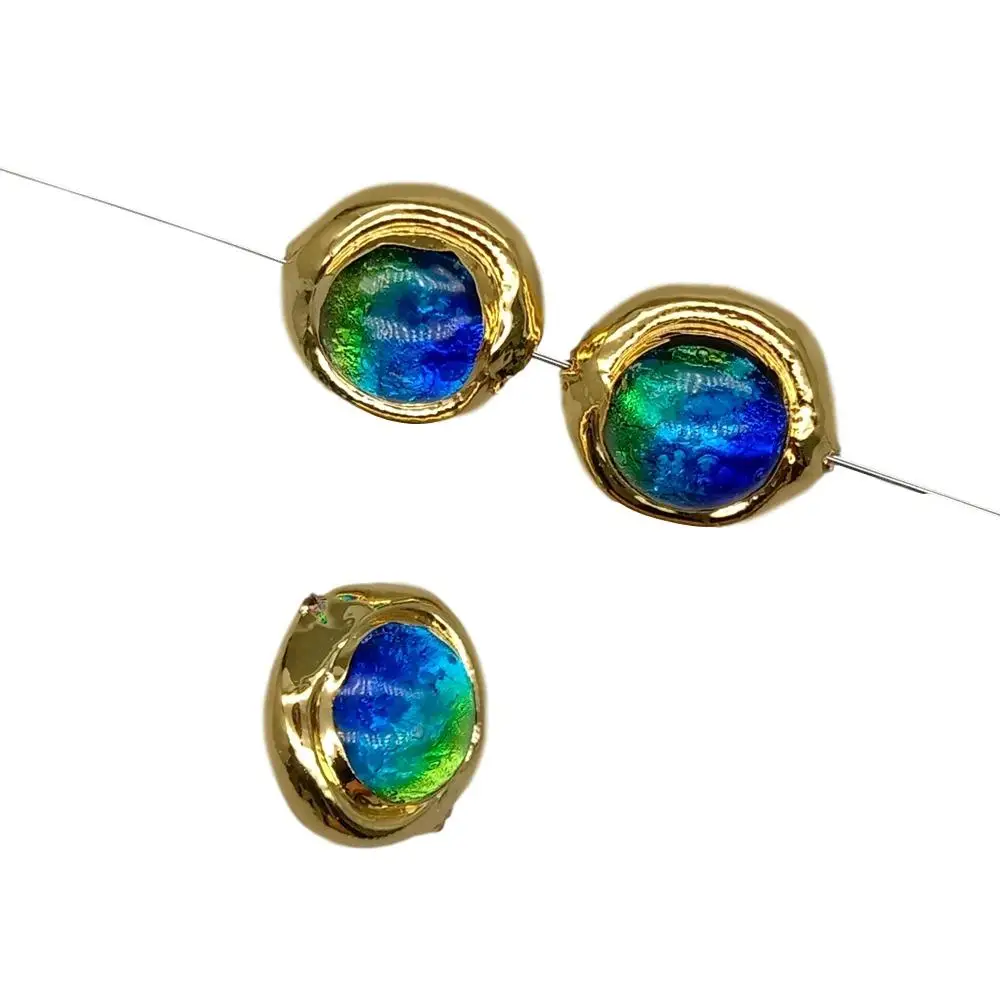 Wholesale 10 PCS Blue Murano Glass connector Spacer Bead for Making Jewelry DIY