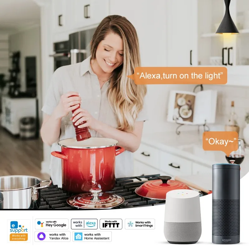 Interruttore a parete Wireless AUBESS e Mini WiFi 2.4G modulo interruttore intelligente per telecomando controllo vocale funziona con Alexa Google Home