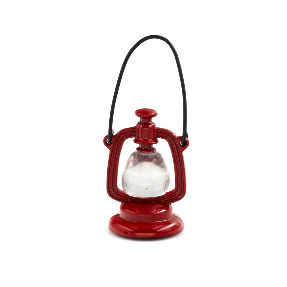 1/12 Dollhouse Miniature Accessories Mini Metal Vintage Oil Lamp Simulation Barn Lantern Model for Doll House Decoration ob11