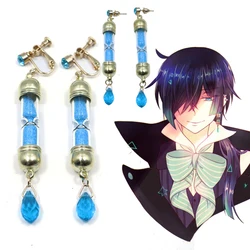 The Case Study of Vanitas Earrings Anime Cosplay Props Hourglass Crystal Drop Earring Ear Clip Studs Jewelry with gift box
