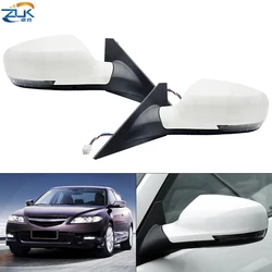 ZUK 2PCS Car Outer Rearview Side Mirror Assembly For Mazda 6 GG 2013 2014 2015 With Heating LED Light Electric Folding