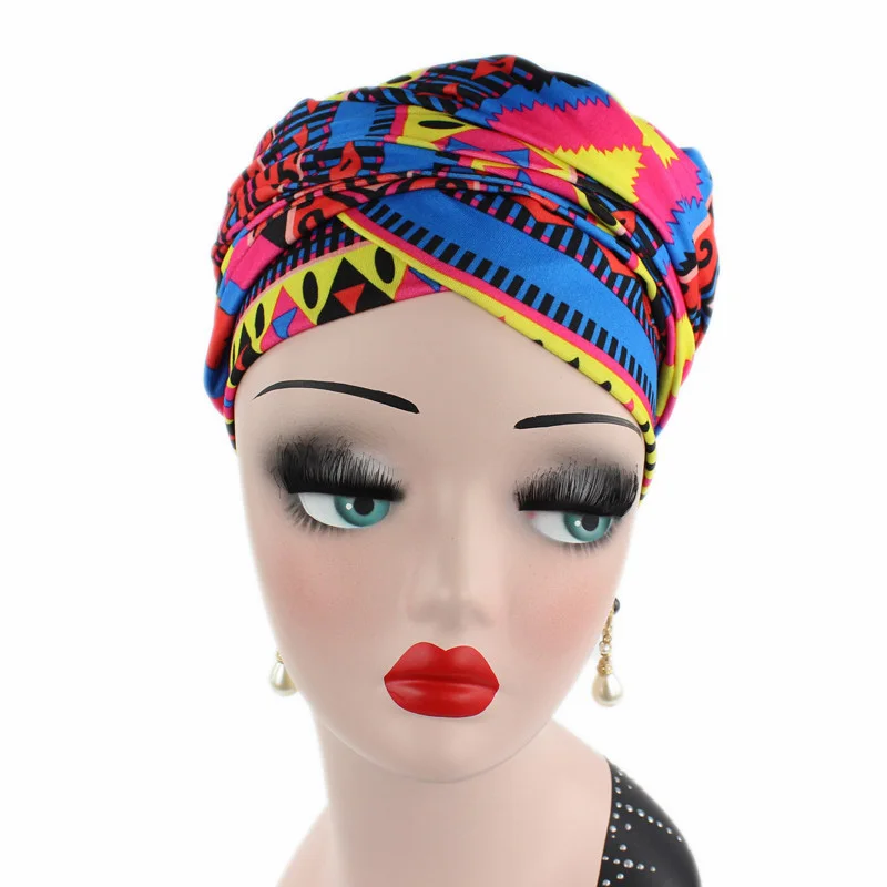 2022 New Floral Printed Wrap Head Scarf African Headwrap Muslim Scarf Hijabs Women\'s Turban Bonnet