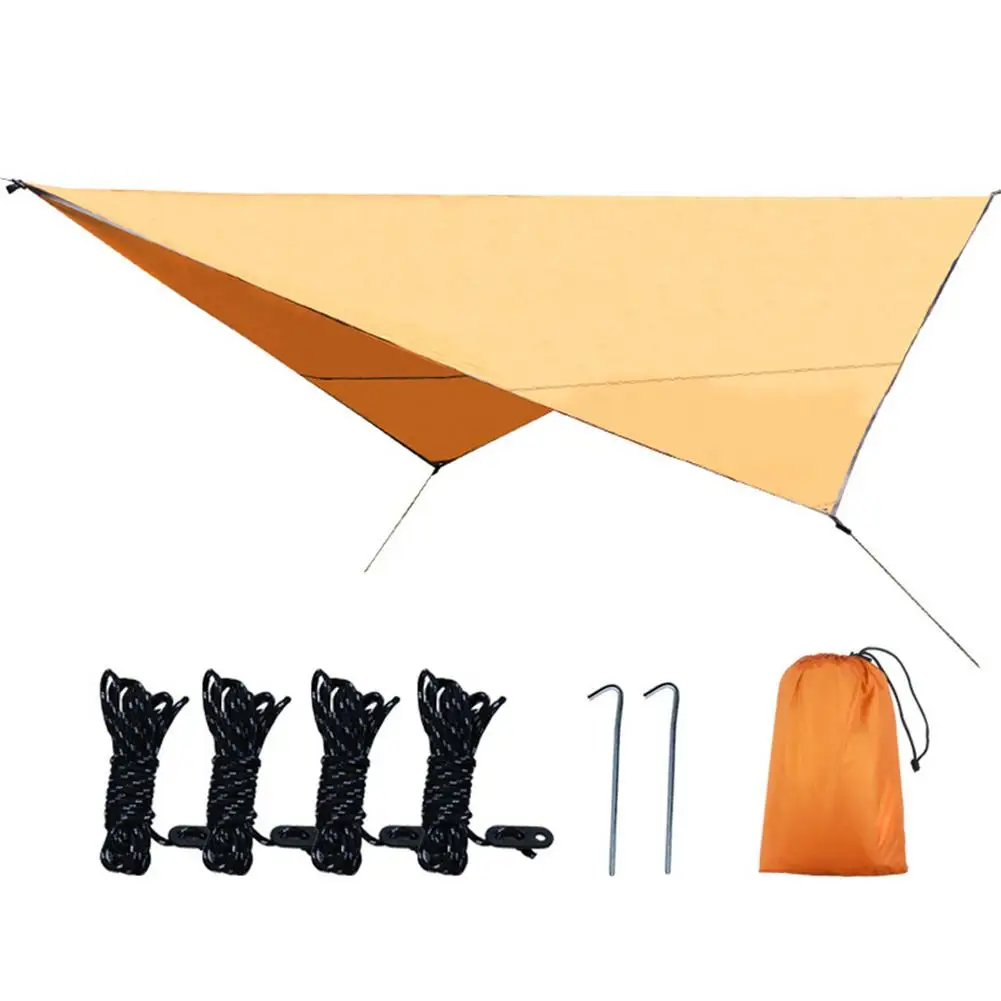 320*250cm Sunshade Canopy Waterproof Tarp Tent Oxford Silver Coated Cloth + PU1000 Water Pressure Outdoor Camping Sun Shelter