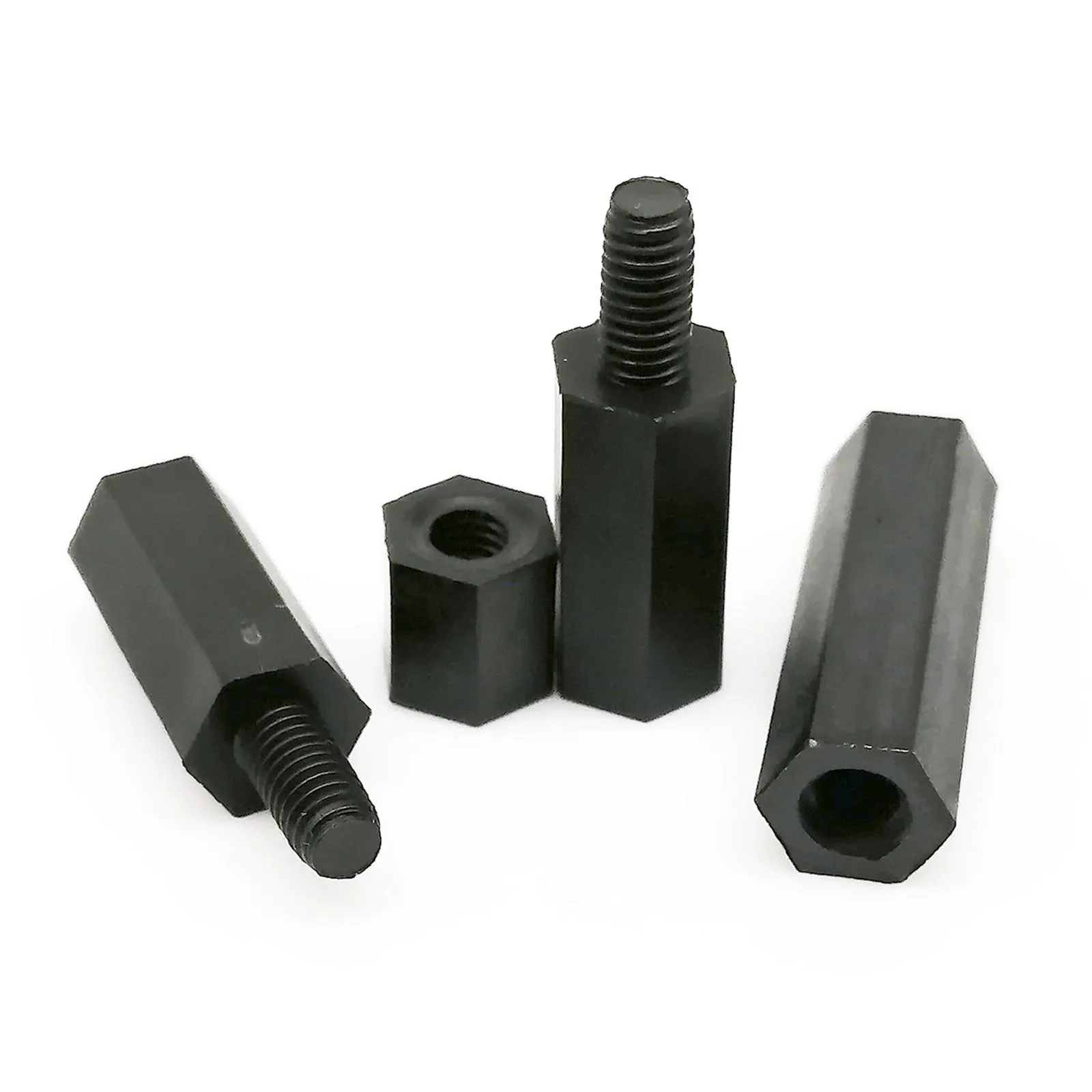 25X M2 M2.5 M3 M4 Black White Nylon Plastic Hex Hexagon Coupling Connector Joint Column Standoff Spacer Bolt for PCB Motherboard