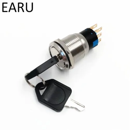 1pc 19mm Stainless Steel waterproof Key Lock switch 5A AC250V 2 3 Positions Key Switch Rotary Changeover Switch Online Wholesale