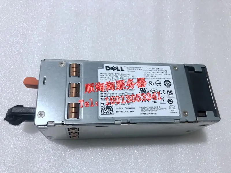 

For DELL T410 Power Supply A580E-S0 D580E-S0 F5XMD H371J G686J 580W