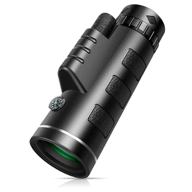 40X60 Powerful Telescope Monocular Professional BAK4 Prism HD Handheld Monocular with Compass for Tourism Camping