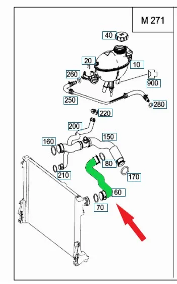 2045010182 Radiator Upper Hose Mercedes C 180 Mercedes C 200 Mercedes E 200 Compressor Coolant Hose Pipe