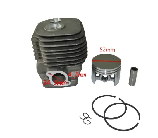 52MM TS480i CYLINDER KIT FITS ST. TS500i CUTOFF SAW W/ PISTON RINGS CLIPS PIN ASSEMBLY CONCRETE SAWS REPL. 4250 020 1200