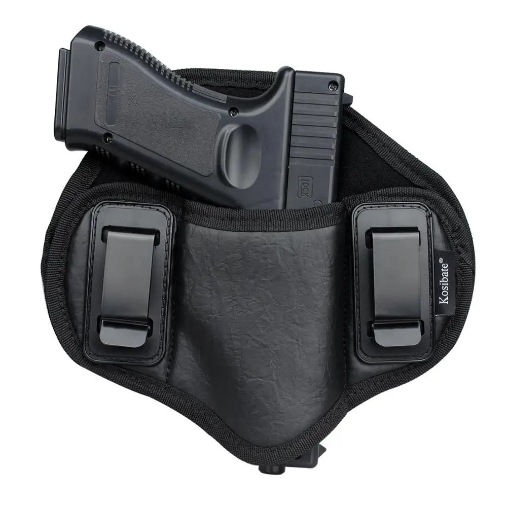 Kosibate Hunting PU Leather Concealed Carry Gun Pistol Holster for Glock 17 19 Makarov Taurus Pancake IWB