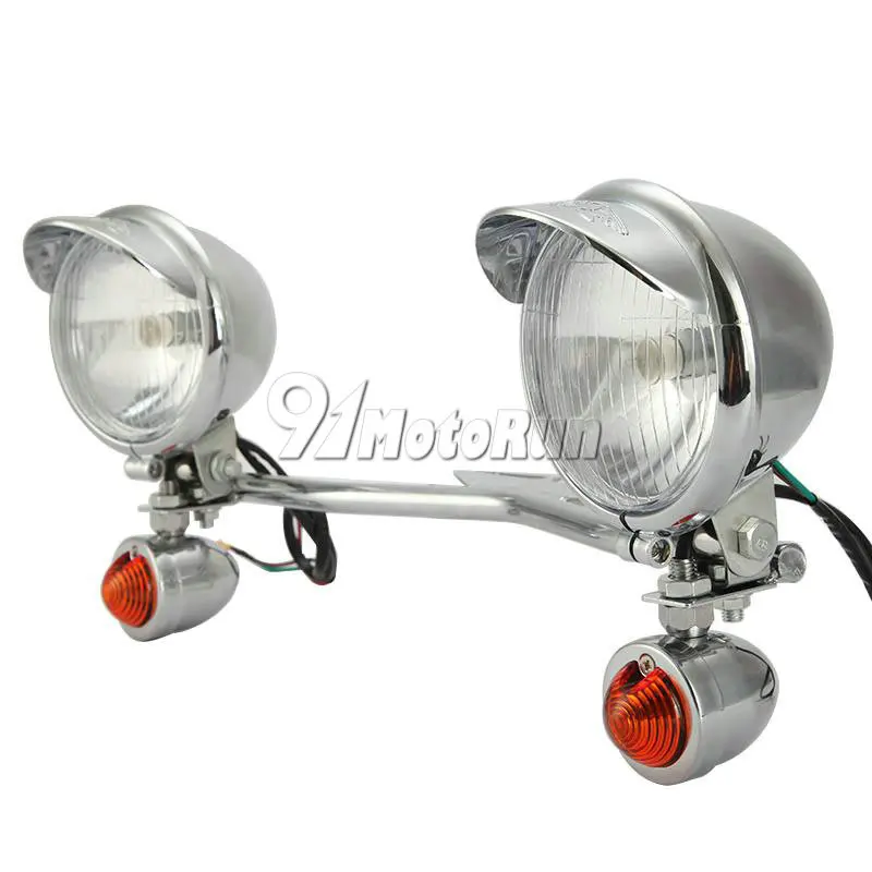 Passing Lights Bar Turn Signals Set For Yamaha V-Star XVS 650 950 1100/Suzuki Boulevard Intruder Volusia/Honda VTX VT 750 1300