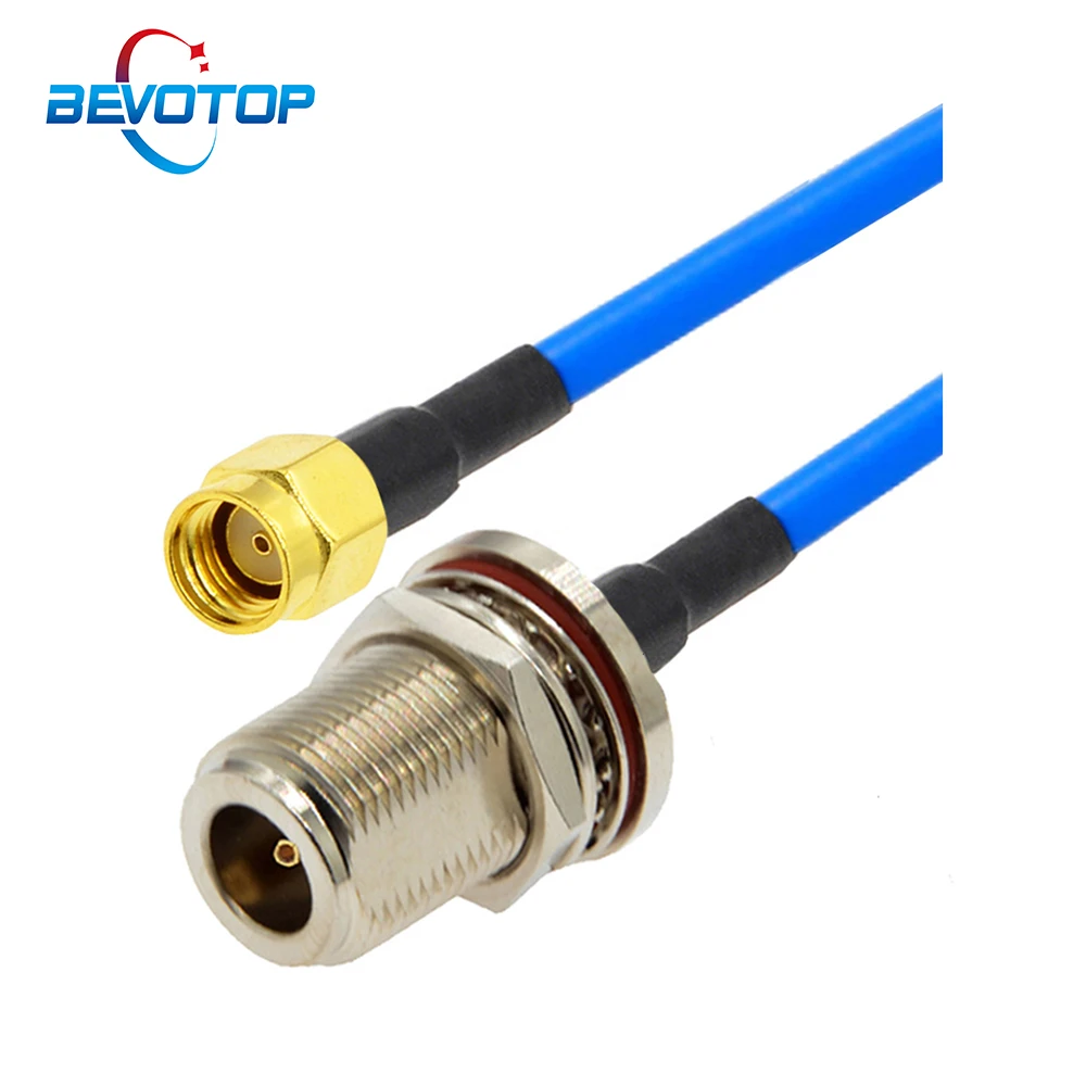 

RP-SMA Male to N Female Waterproof Bulkhead RG402 Cable Semi-Flexible 50 Ohm Pigtail RF Jumper Radio Antenna Extension Cord