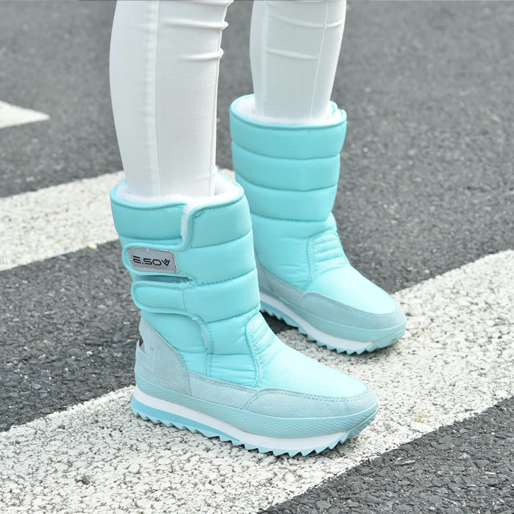 Winter new couple cotton shoes cotton boots non-slip waterproof snow boots women's short boots mid-tube snow shoes