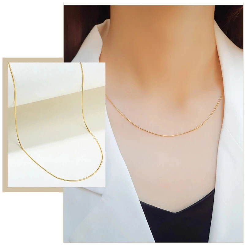 

MamacitaSlay Minimalist Thin Rope Chain Necklace on Neck Gold Plaed Brass Jewelry for Women Niche Sexy Choker Necklaces Gifts