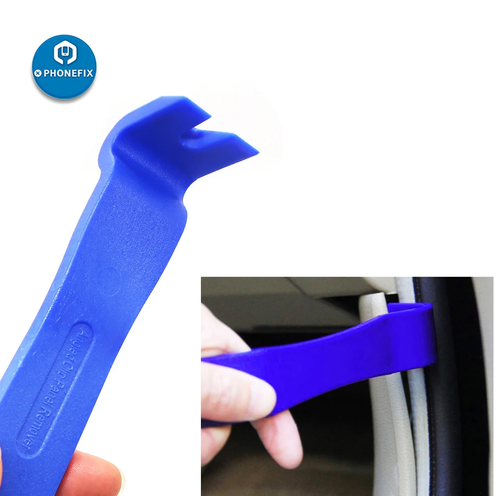 Juego de herramientas de mano para desmontaje de coche, Kit de herramientas de palanca de extracción de Panel de embellecedor de plástico Interior, sujetador con bolsa de almacenamiento, 19 Uds.