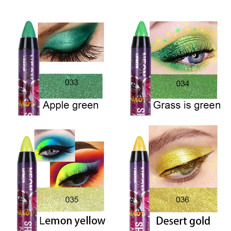 24-color Eye Shadow Stick 3-in-1 Eye Shadow Lipstick Lying Silkworm Pen Pearlescent Not Easy To Smudge Stage Cosmetics TSLM1