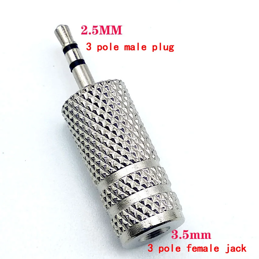 3 sztuk Jack 3.5MM do 2.5mm Adapter Audio 2.5mm męski na 3.5mm żeńskie złącze wtykowe dla głośnik Aux słuchawki przewodowe Jack 3.5