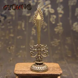 Pure Copper Manjusri Wisdom Sword Tibetan Nepal Buddhist Vajra Sacrificed Tailsmen Instrument Putting Decoration Figurines Craft