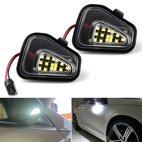 2PCS For VW Passat B7 CC Scirocco Jetta MK6 EOS Beetle R LED Side Rearview Mirror Floor Ground Lamp Puddle Welcome Light 10 best sales passat b7 light - №3