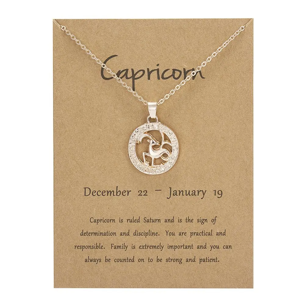 Girls Aquarius Leo Scorpio Horoscope Taurus Libra Guardian Star 12 Constellation Choker Pendant  Animal Zodiac Sign