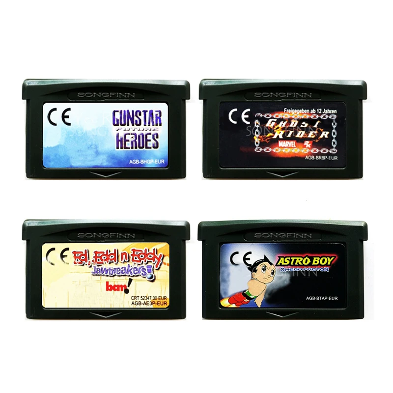 Gunstar Future Ghost Rider Ed Edd n Eddy Jawbreakers Astro Boy Omega Factor Memory Cartridge Card for 32 Bit Video Game Console