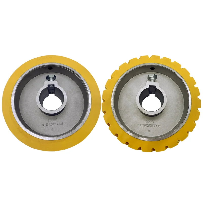 عجلة سطح لآلة مستو أربعة جوانب ، نقل الألومنيوم الأساسية دائم ، D120 * d30 * H50 و D140 * d35 * H50 ، 1 قطعة