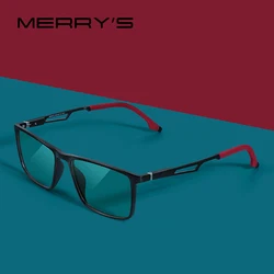 MERRYS DESIGN 남성용 안티 블루 레이 라이트 차단 안경, 컴퓨터 알루미늄 다리, 실리콘 템플이 달린 UV400 안경, S2270