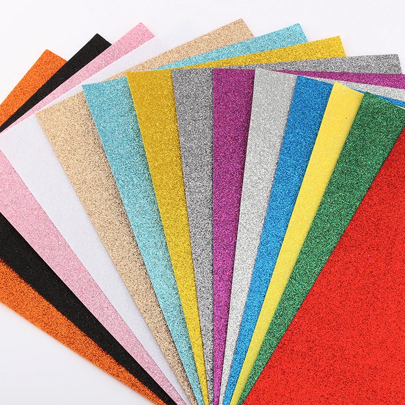 Nanchuang 1mm Thickness Glitter Colorful Non Woven Felt Fabric For Wedding Party Home Decoration Garland Material 20x30cm