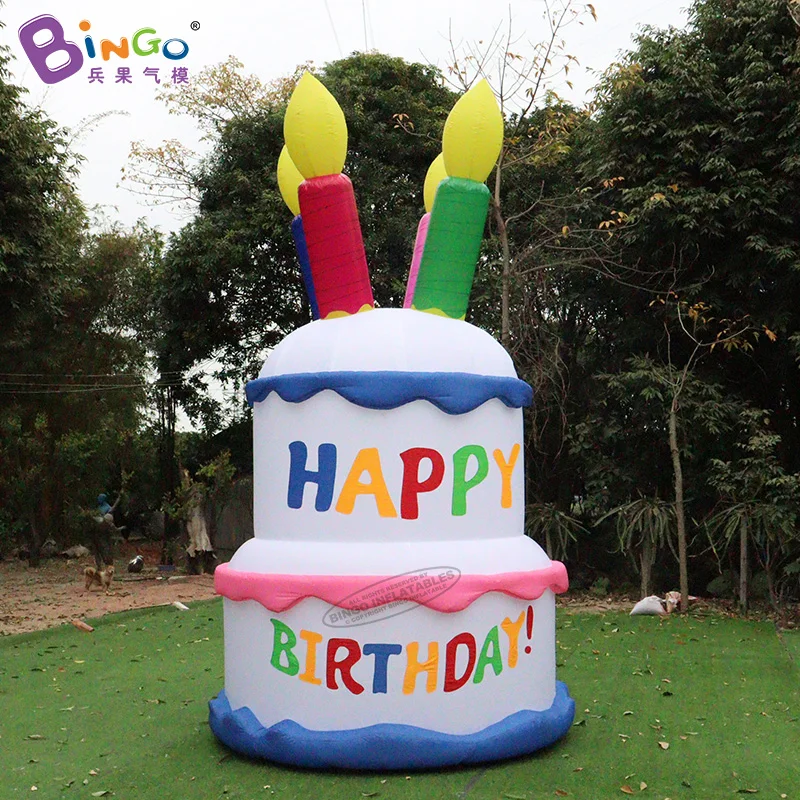 

Popular design 4mH Inflatable Birthday Cakes Model For Event Decoration / 13 Feet Inflated Dessert Balloons Toys - BG-M0264