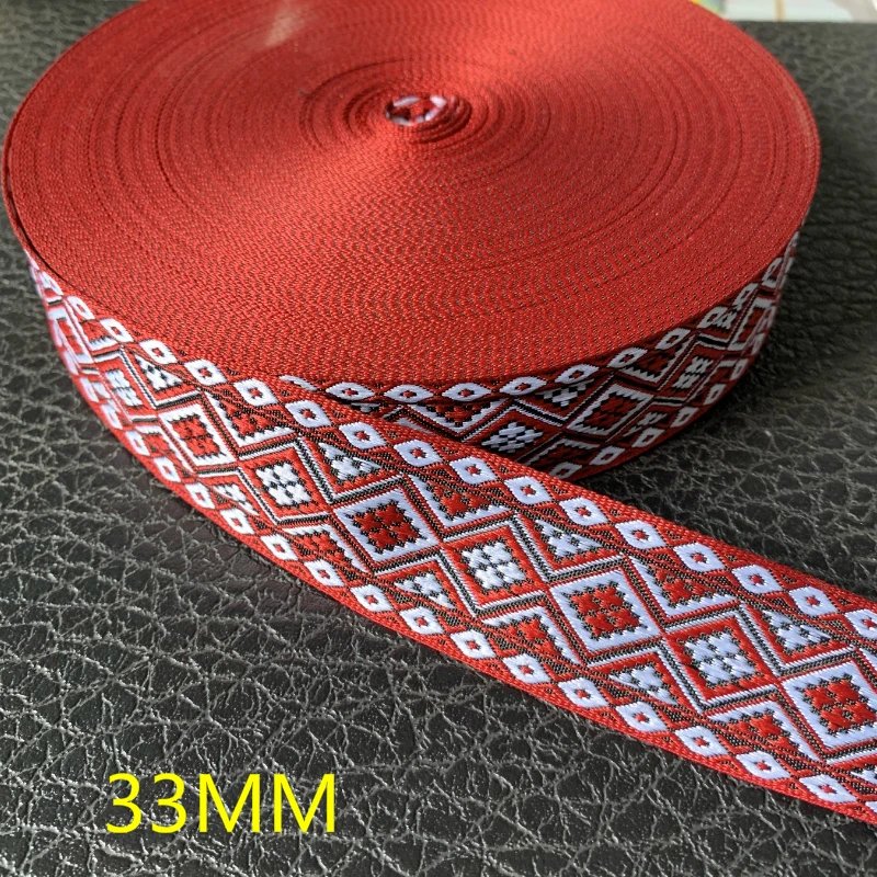 3 YARD 1.5 Inch 29~50MM Handmade accessories DIY 100% Polyester Woven Jacquard Ribbon With National Embroidery Ribbon Trim