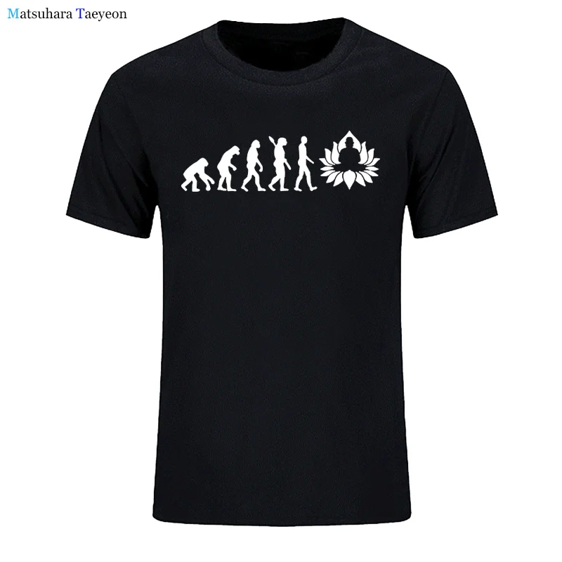 

Fashion Evolution of Buddha T Shirt Funny Buddhism Men Cotton Short Sleeve T Shirts Cool Printed T-shirt Men's Tee Summer Tops