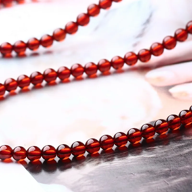 

Браслет из натурального оранжевого граната, 3 оборота, 6 мм, эластичный, для женщин и мужчин, класс ААААА