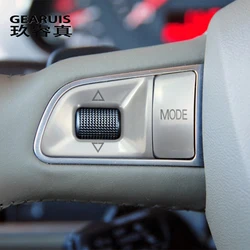 Car styling steering wheel switch buttons Trim Frame Covers stickers Trim For Audi A6 C5 C6 RS6 S6 Auto Interior Accessories