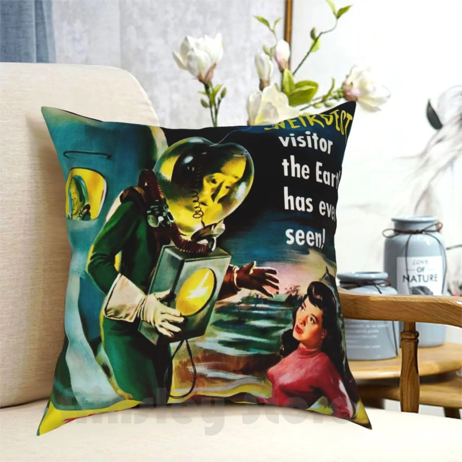 The Man From Planet X Science Fiction Classic Hollywood Movie Pillow Case Printed Home Soft Throw Pillow Vintage Vintage