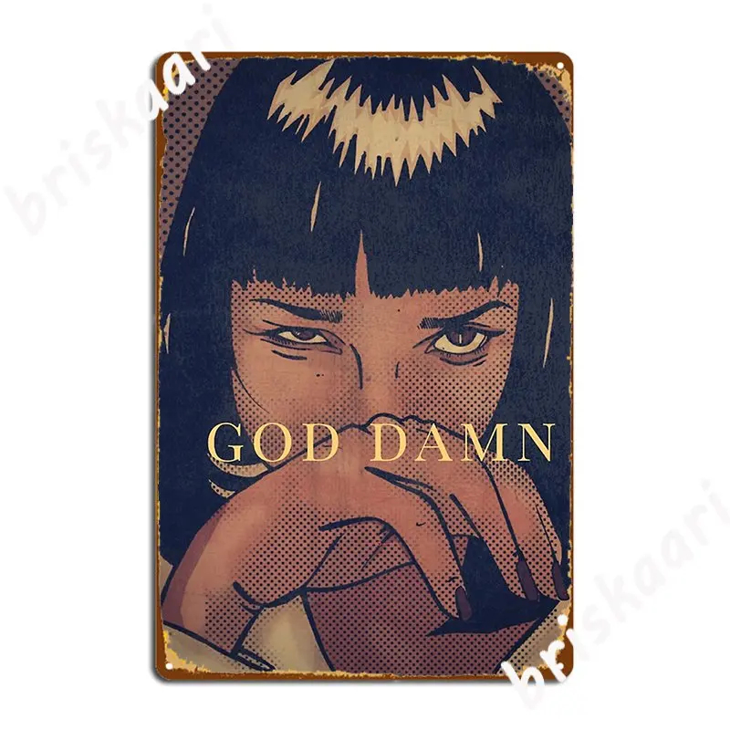 Pulp Fiction Mia Wallace Metal Sign Plates Club Bar pub Designing Tin sign Poster