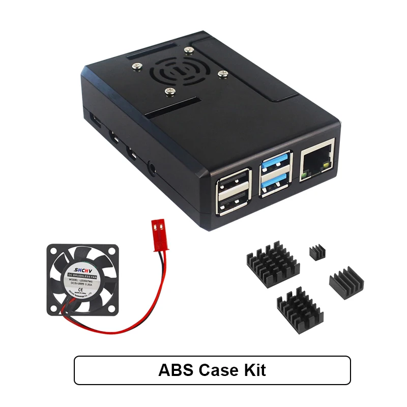 

Raspberry Pi 4 ABS Case Upgraded Plastic Shell Black/Clear Box with Cooling Fan / Heat Sinks Optional for Raspberry Pi 4 Model B