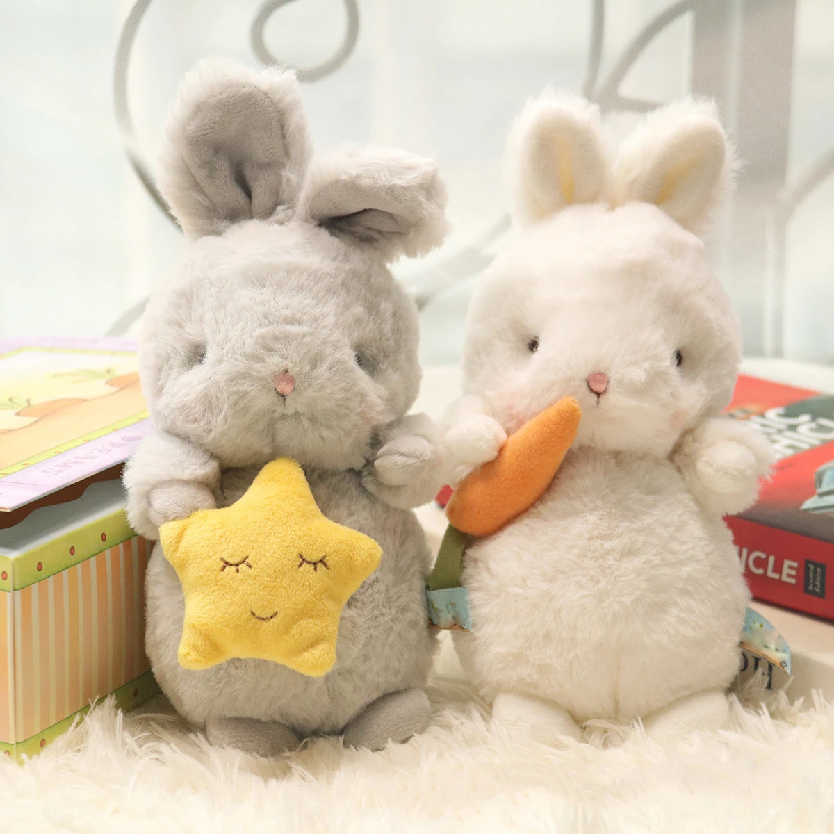 

22/30cm cute cartoon rabbit animal doll stuffed plush toy for children baby accompany soothing sleep toy boy and girl Soft gifts