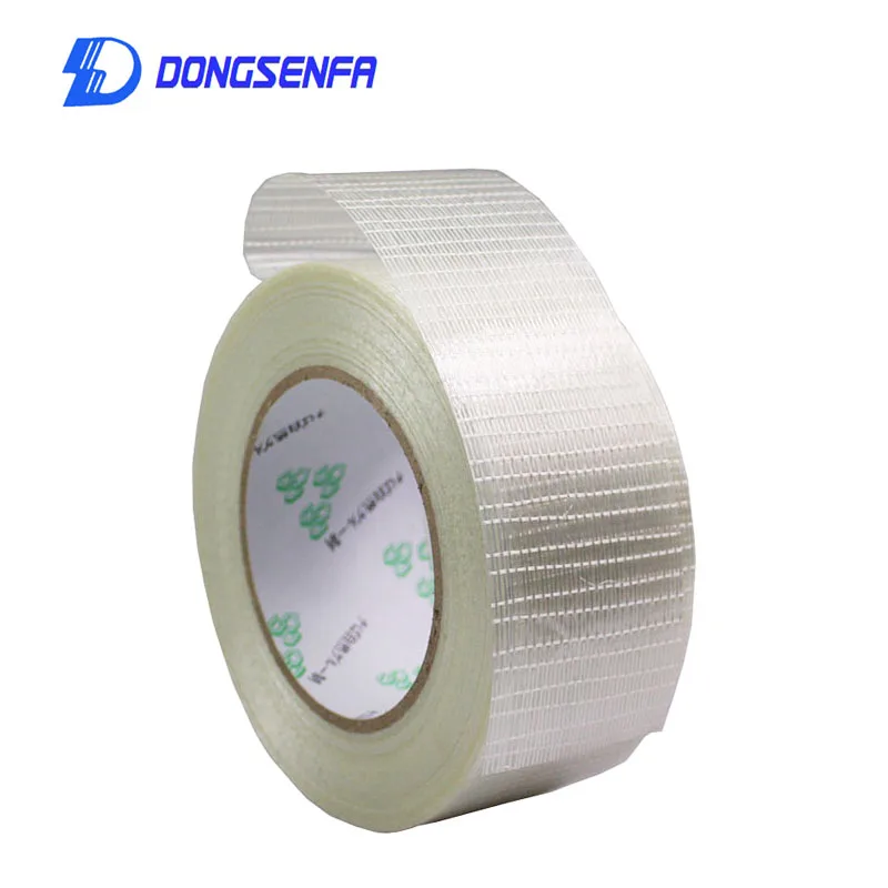 25M/Roll Strong Transparent Glass Fiber Grid Tape Strapping Packaging Mold Home Appliance Bundled Fixed  Adhesive Tape