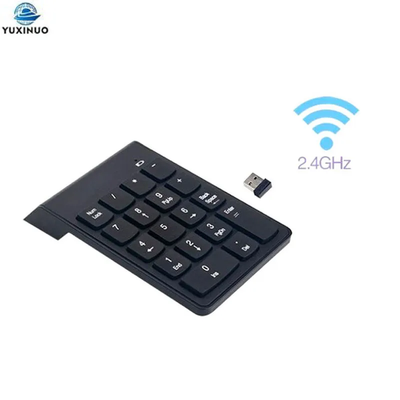 

YUXINUO Mini 2.4GHz Wireless Numeric Keypad Numpad 18 Keys Number Digital Keyboard for Accounting Teller Laptop Notebook Tablets