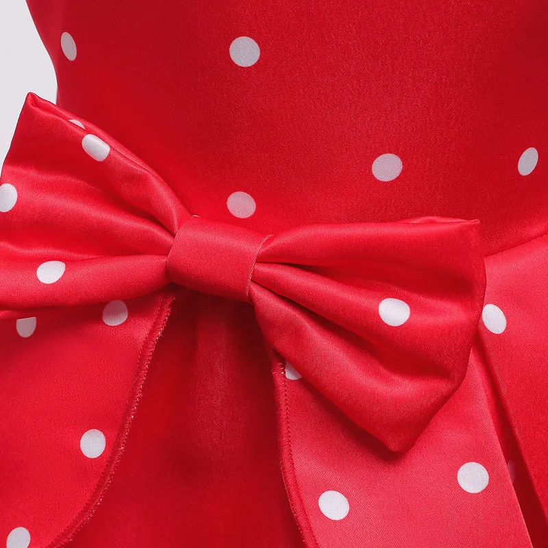 Girls Dress Wedding Evening Party Elegant Princess Dress Casual Kids Clothes Bow Dots Dress Children\'s Vestidos New Year Dresses