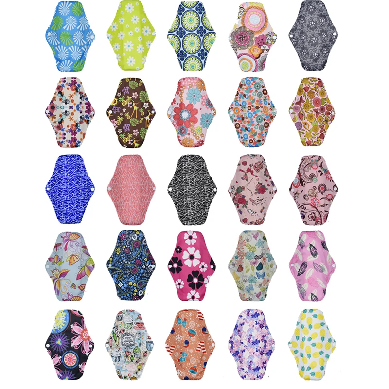 1PCS Panty Liner Cloth Menstrual Pad Mama Sanitary Reusable Soft Washable Charcoal Period Napkins Random 25.5x18cm / 20x18cm