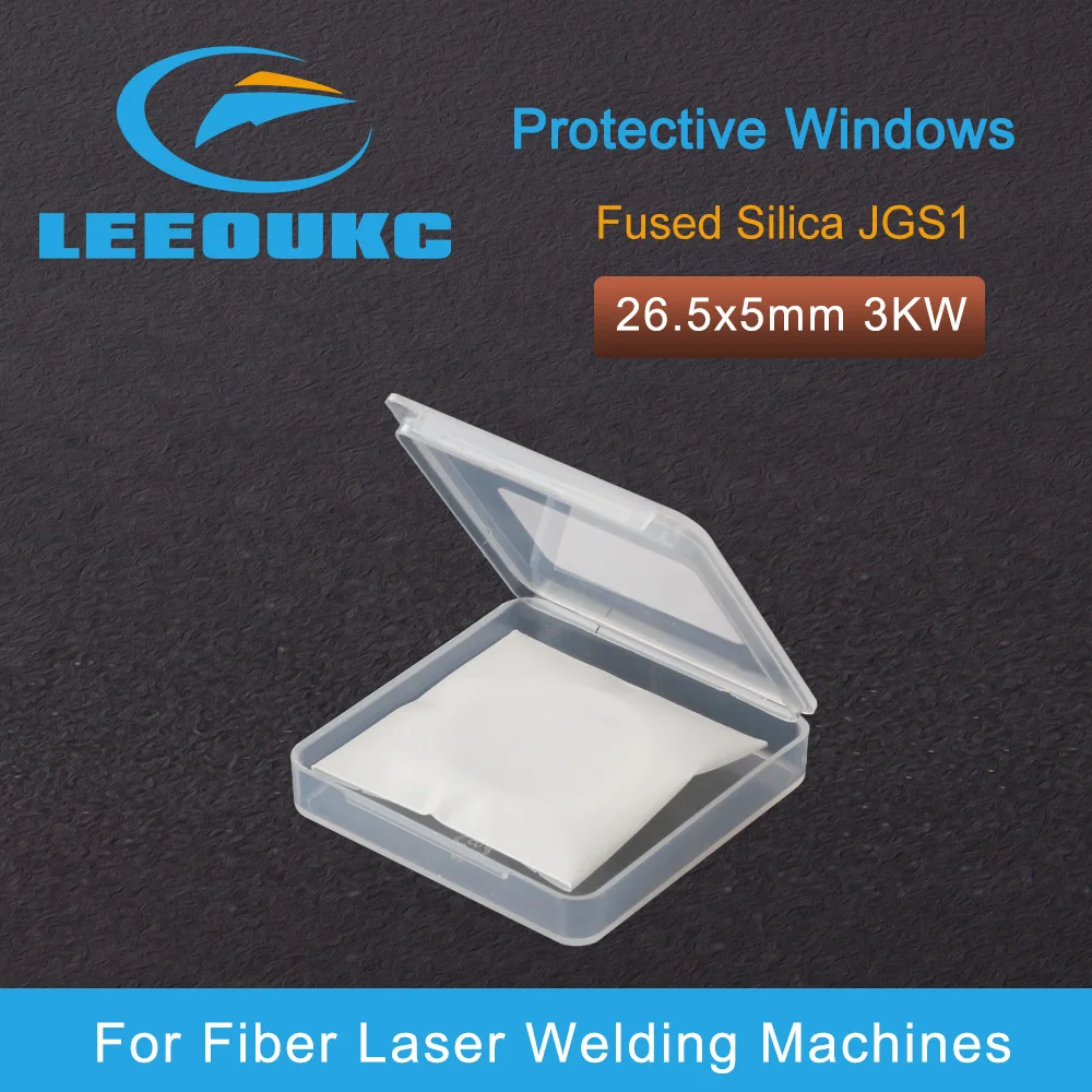 LEEOUKC 10Pcs/Lot Fiber Laser Protective Windows Debris Shield 26.5*5mm For Unimach IPG Fiber Laser Cutting Machines Head