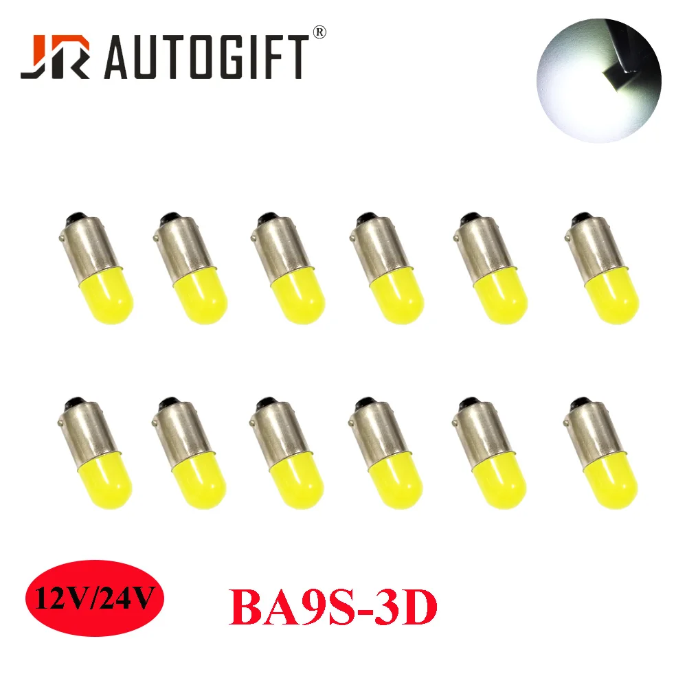 500Pcs 12V 24V BA9S 3D T4W 363 1895 233 Super Bright Round 3D COB LED Car License Plate Light Auto Interior Door Lamp Bulb White