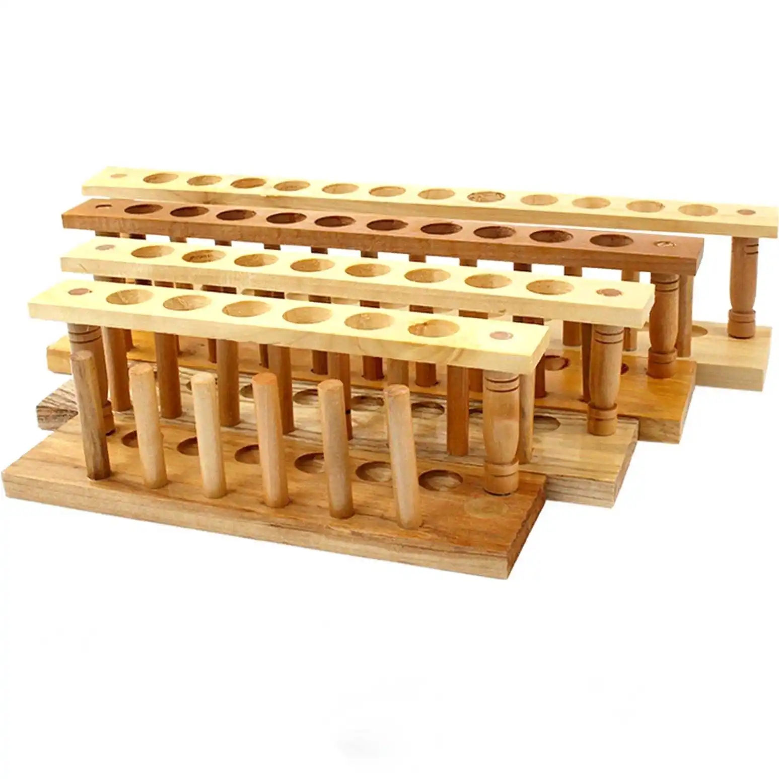 6/8/10/12/24 Holes 22mm Hole Diameter Lab Wood Test Tube Stand Shelf Storage Holder Bracket Rack With Stand Sticks