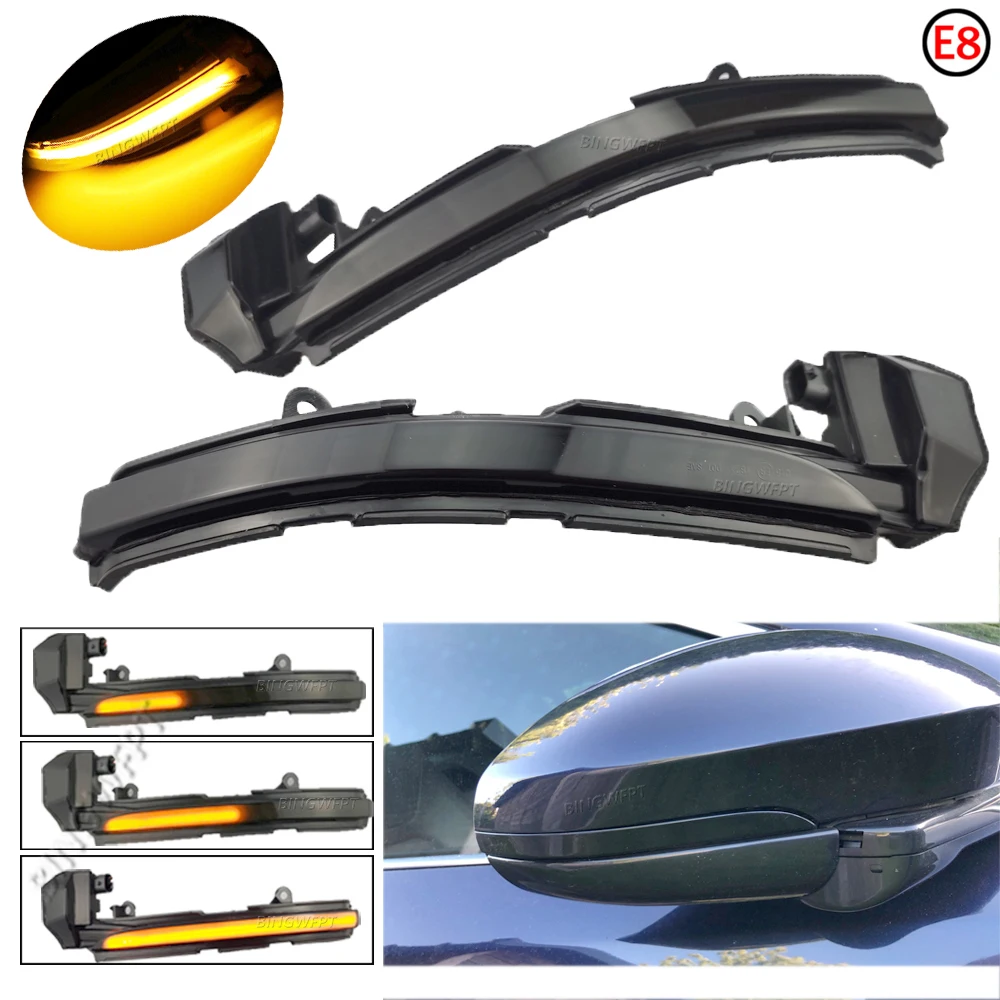 2 pçs led dinâmico lado espelho retrovisor luz indicadora transformar luzes de sinalização lâmpada para jaguar xe xf xj F-TYPE xkr ipace x250 x260