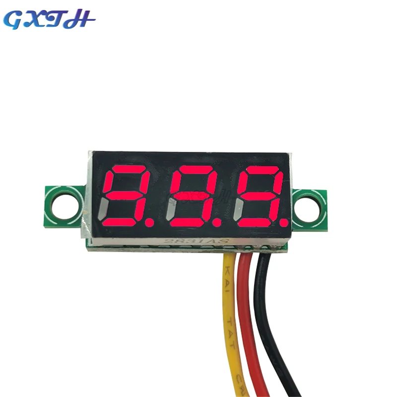 0,28 zoll 2 Draht Rot Blau Grün Digital LED Mini Display Modul DC 2,5-30V Voltmeter Spannung Tester panel Meter Gauge Auto-schlag-lichter Motorcyclecar