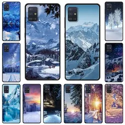 Snowy Mountain Landscape Christmas Phone Case for Samsung Galaxy A51 A71 A21S A12 A11 A31 A52 A53 A33 A41 A32 A13 5G Soft Cover