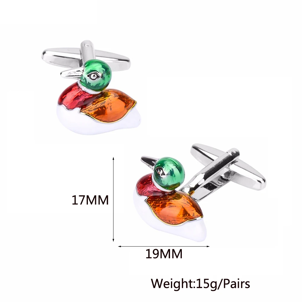 LAIDOJIN Mandarin Duck Love Cufflinks for Men High Quality Shirt Cuffs Enamel Cuff links DIY Wedding Grooms Gift Male Jewelry