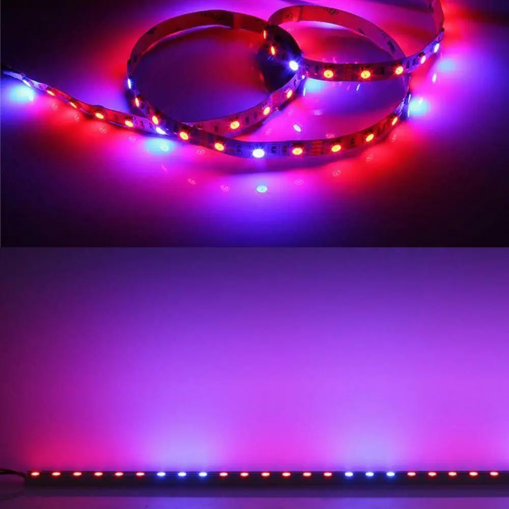 DC 12V 1M 5050 Waterproof LED Strip Plant Flower Growing Grow Light + 2A Adapter Red-Blue 4:1