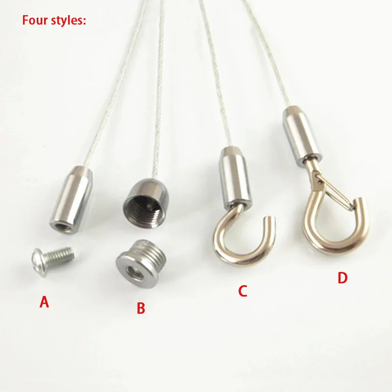 12PCS 1M Steel Cable With Retractable Height For Lifting Various Panel Lights LED Lights Lifter Hooks